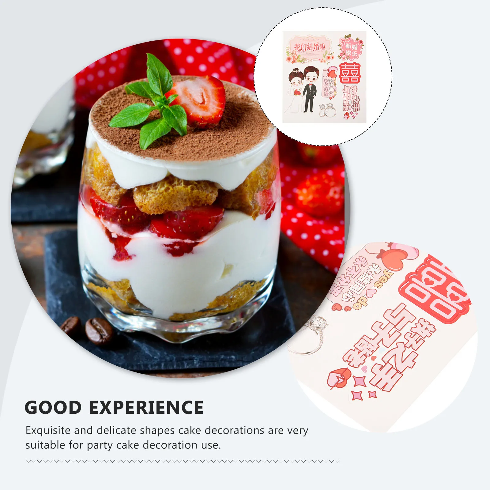 

1 set 1 Set Retro Acrylic Wedding Cake Decorations Dessert Table Party Bride Shower Decor Desktop Toppers Compact Wear