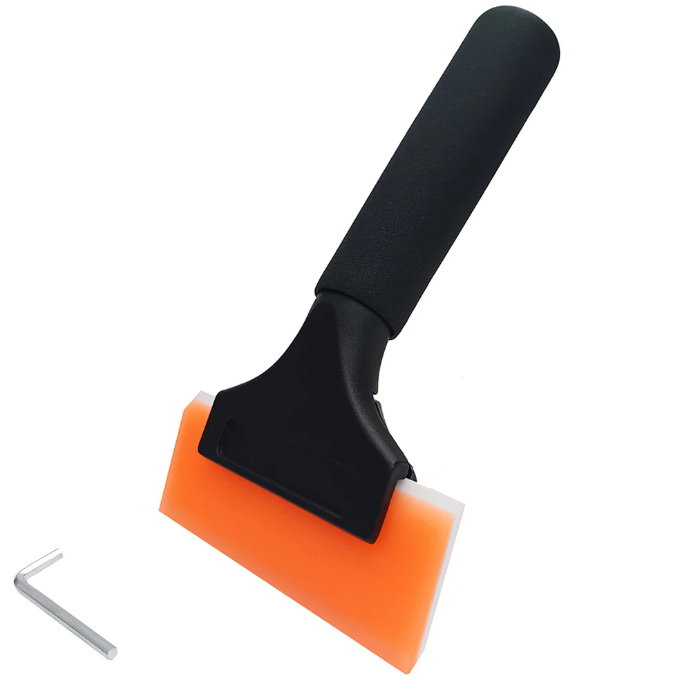 

All-Purpose Long Handle Squeegee With 5-Inch 2-Layer Blade Home Car Window Wash Mirror Door Cleaning Scraper Handheld Wiper Tool