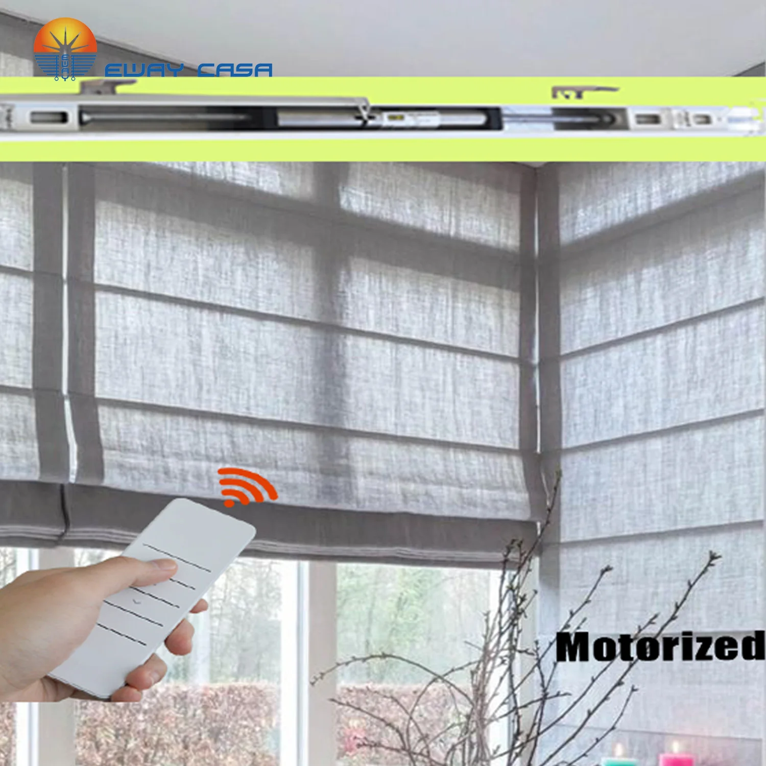 EWAY CASA Smart Curtain Motor Electric Roman Blind Roman Curtain Track Rail DIY Roman Shade Smart Blinds CM_CMR_Track1N.m