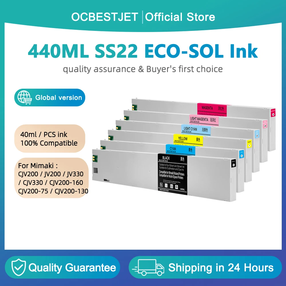 440ml For Mimaki SS22 Ink Cartridge With Chip For Mimaki JV200 CJV200 JV330 CJV330 CJV200-75 CJV200-130 CJV200-160 printer