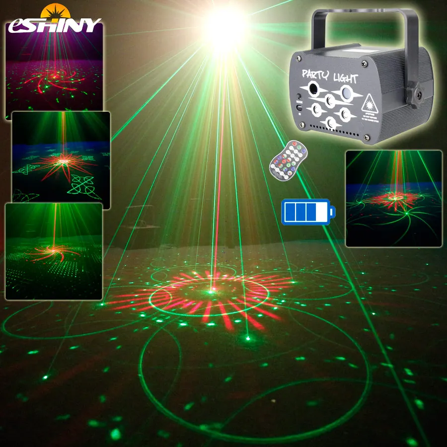 6 Lens 60 Patterns R&G Laser Projector DJ Light LED Party UV Disco Christmas Decorate Birthday Stage Lighting Effect Lamp F10B