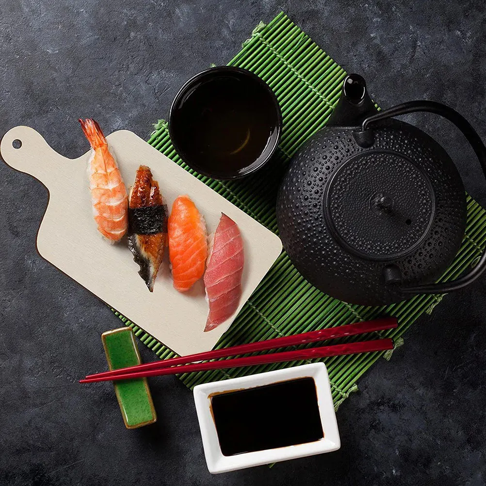 

10 шт. деревянная разделочная доска с ручкой DIY пустое деревянное весло для рукоделия незавершенная мини-маленькая разделочная доска для демонстрации еды мяса