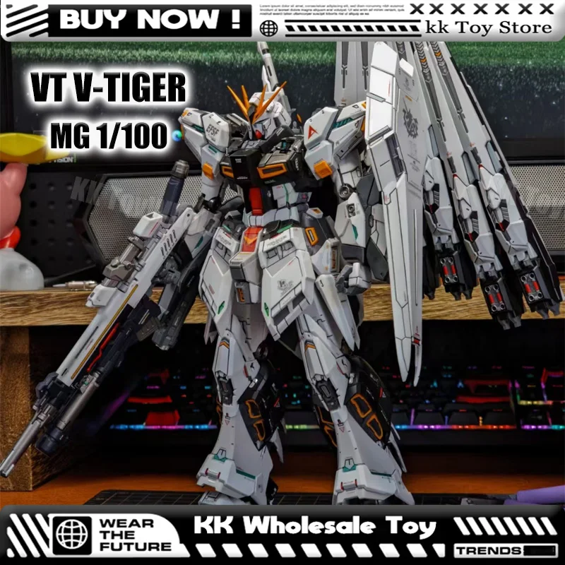 

In Stock VT V-TIGER 1/100 MG RX-93 V Assembly Model Kits Alloy skeleton Kits Anime Action Figure Robot Plastic Model Gifts Toys