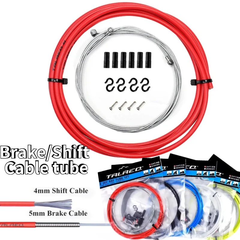 2m/2.5m Bicycle Brake /Shift Cable Tube Case Kits 4mm/5mm Mountain Road Bike Brake/Shift Derailleur Cable&Housing Group Sets