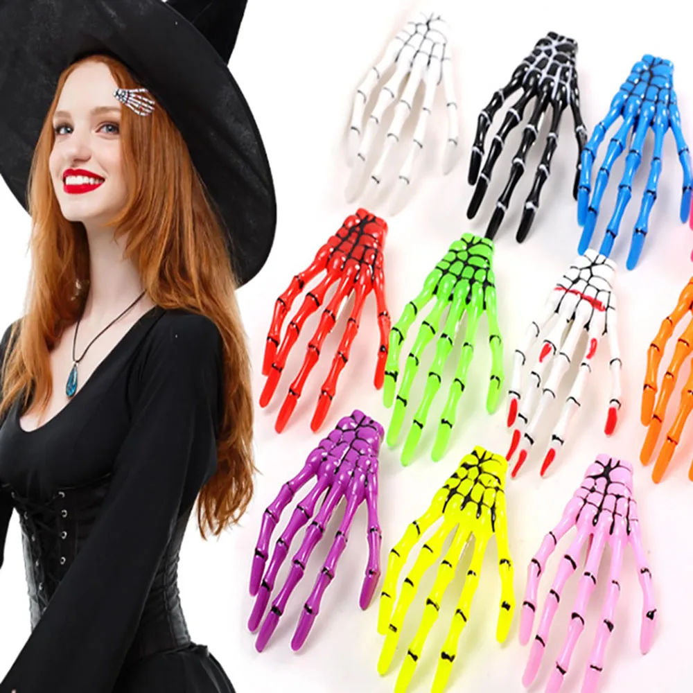 

Halloween Skeleton Hand Bone Hair Clip Creative Ghost Claw Edge Clip Hair Accessories Headwear Women's Gift Personalized Headwea