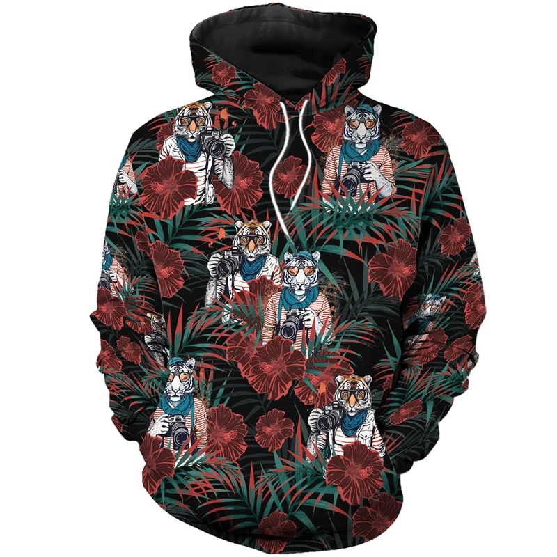 

2024, весенняя мужская толстовка с рисунком животных, 3D узор зверя, спортивная одежда с принтом тигра, пуловер высокого качества в стиле Харадзюку, спортивный костюм на Гавайях