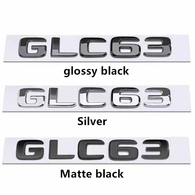 لمرسيدس بنز فضي أسود X253 C253 GLC43 GLC63 GLC63s S AMG شعار V8 BITURBO 4MATIC 4MATIC + شعارات شارات