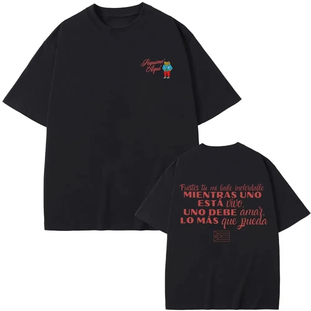 Rapper Bad Bunny Tour 2026 T-Shirt Vintage Loose Oversized Unisex T-shirt Trendy Cotton Harajuku high quality Couples Breathable
