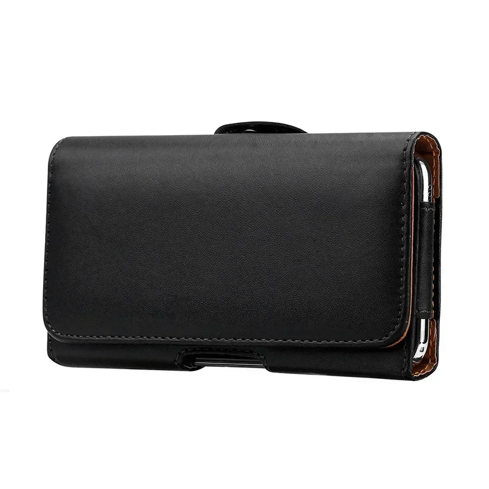 Universal Leather Case for iPhone Samsung Huawei Xiaomi Mens Waist Pack Belt Clip Bag for 3.5-6.3" Mobile Phone Pouch Holster