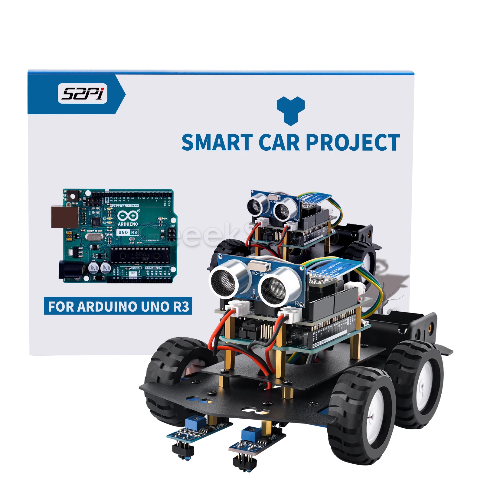 Smart Car Kit Project for Arduino UNO R3 with Ultrasonic Sensor