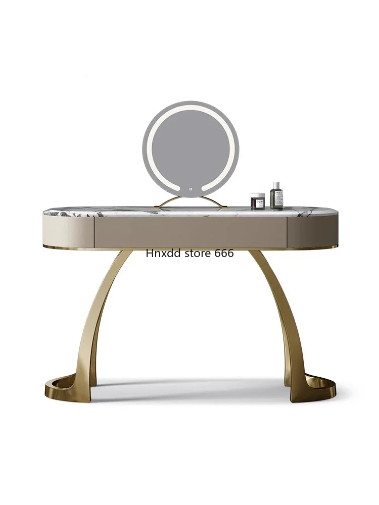 New makeup table natural marble solid wood high-end designer