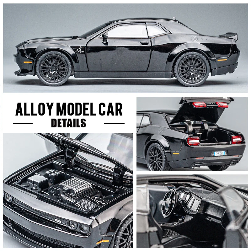 1:32 Simulation Challenger Hellcat SRT Red Eye Classics Alloy Cars Toy Diecasts Vehicles Metal Model Car Decoration Kid Gift Boy