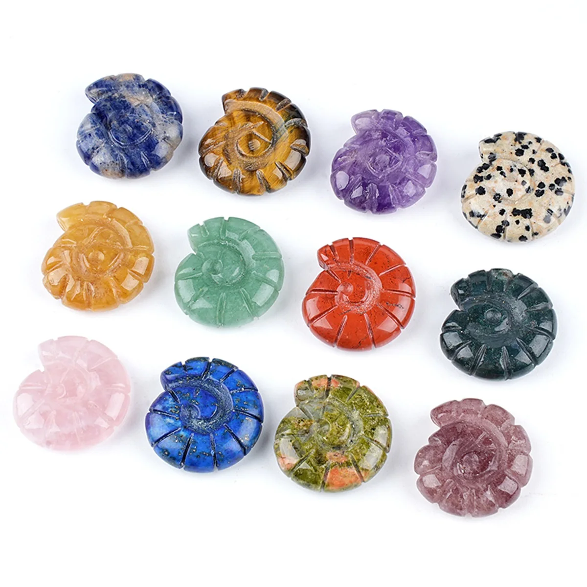 

ot Sale New Arrival Handmade Conch Shape Gemstone Pendant DIY Jewelry Making Home Decoration