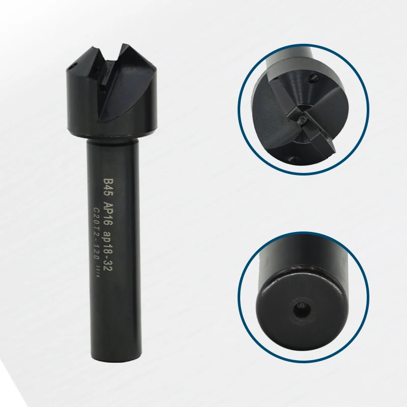 HENGXIN Chamfering Cutter Countersink Bar Indexable Chamfer Tool B45 AP11 AP16 C16T1 C20T1 C20T2 C25T2 Spot Drilling CNC Lathe