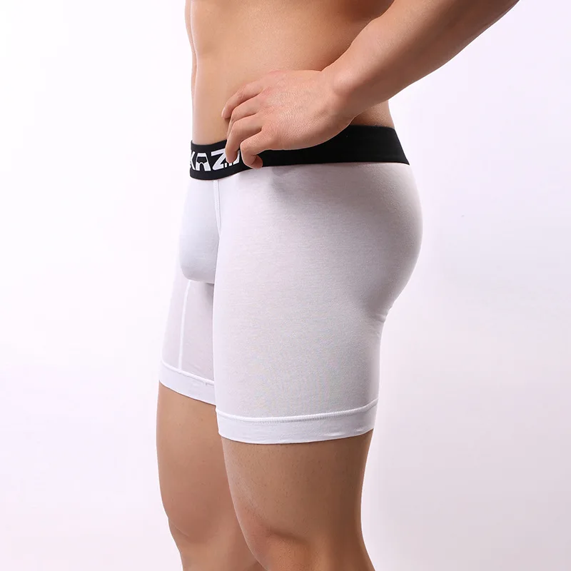 Men Long Leg Boxer Cotton Shorts Men Underwear Mid Waist Underpants Long Boxer Shorts Calzoncillos Hombre Boxer Marca