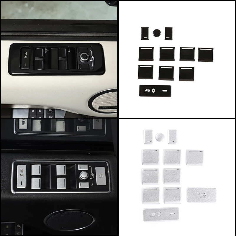 

For Land Rover Range Rover Vogue L405 2013-2017 Stainless Steel Car Glass Lift Button Decorative Sticker Interior Accessories