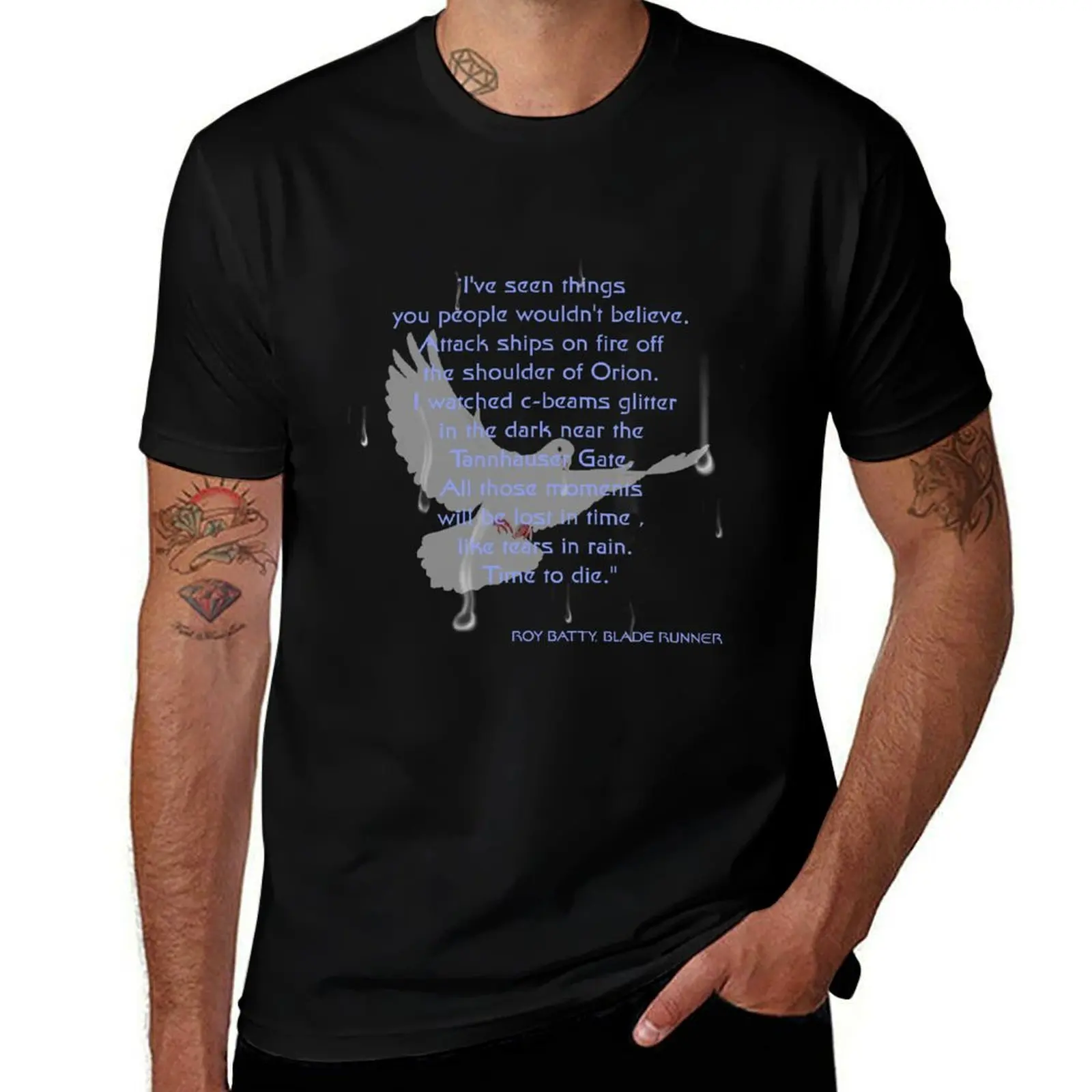 Tears in the Rain T-Shirt Simple Graphic Design T-Shirt
