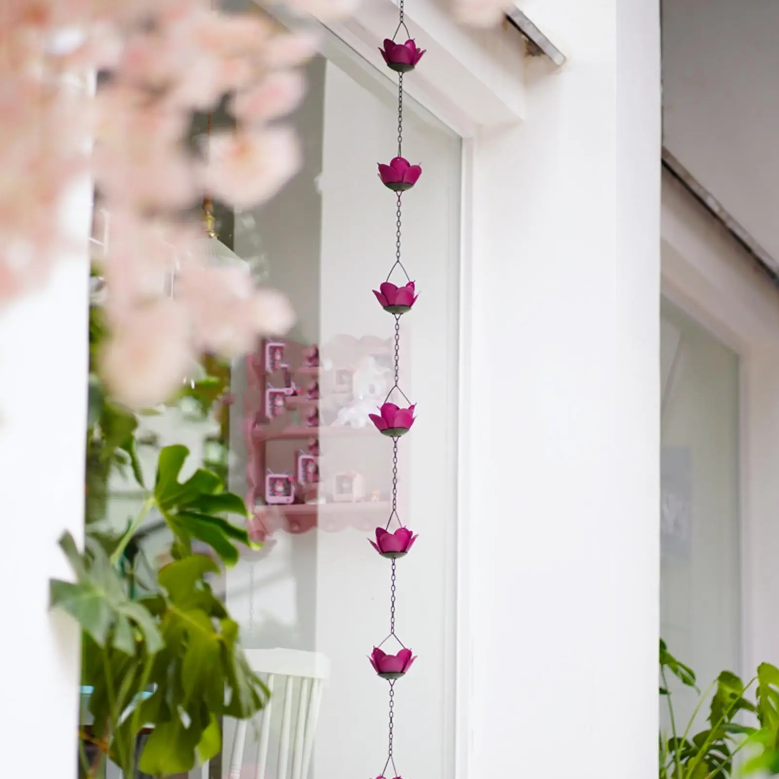 

Креативные дождевые цепи для наружного металлического розового желоба, сменный водосточный инструмент для ловли воды для крыши дома, сада на открытом воздухе