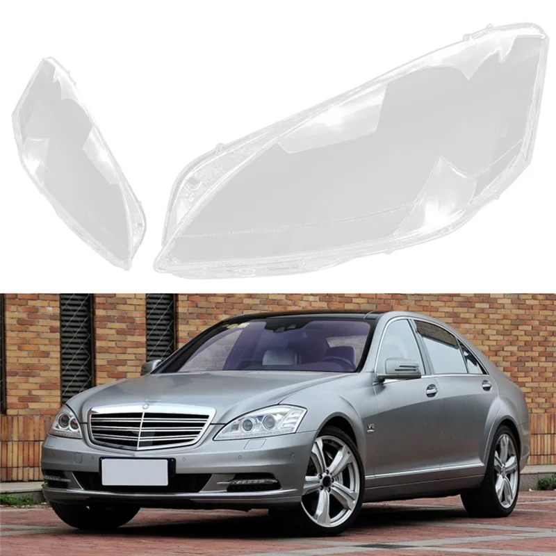 1Pair Front Light Lens Cover Housing for W221 S280 S300 S350 S500 2010-2013 Headlight Shell Lampshade