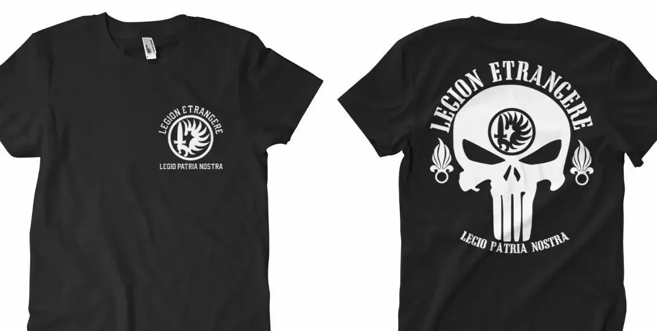 

Мужская футболка Legion Foreigner Skull France Legio Patria Nostra Рубашка с коротким рукавом Футболка из 100% хлопка