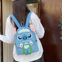 In-Stock Disney Cute Cartoon Print Stitch Backpack Large-Capacity Student Bag Outdoor Travel Cosmetics Storage Bag Holiday Gift