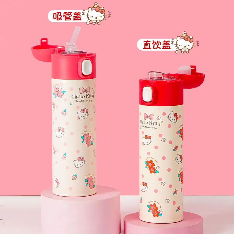 Sanrio Anime Hello Kitty tazza d'acqua in acciaio inossidabile per bambini simpatico cartone animato 500ML studente tazza termica portatile all'aperto regalo