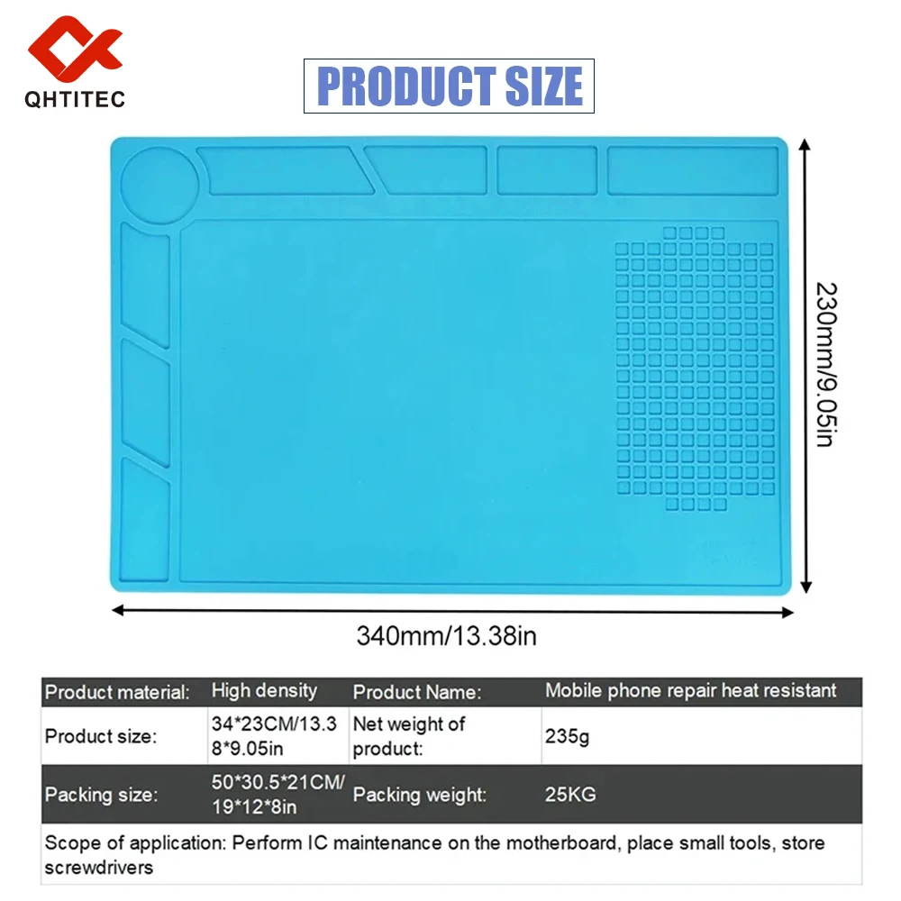 Anti-static ESD Soldering Silicone Mat Heat-Resistant Work Pad For Soldering Iron Soldering Station Repair Desoldering Platform