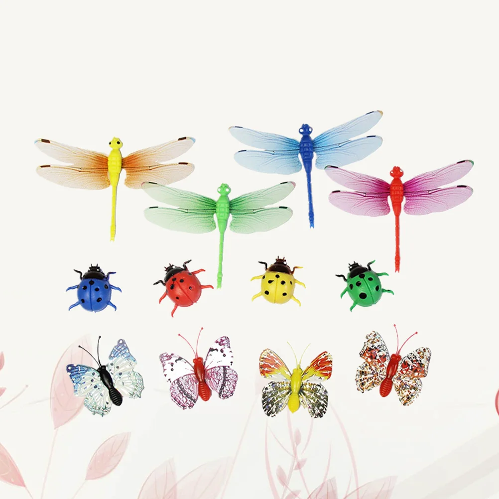 

2Set Magnetic Refrigerator Decor PVC Fridge Sticker Simulation Insect Stereoscopic Dragonfly Ladybug for Home Window Door DIY