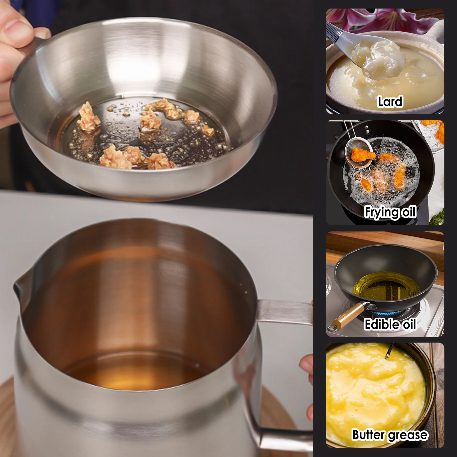 Zerodeko Stainless Steel Oil Filter Tray With Fry Basket & Mesh Strainer – Compact Drain Rack For Frying