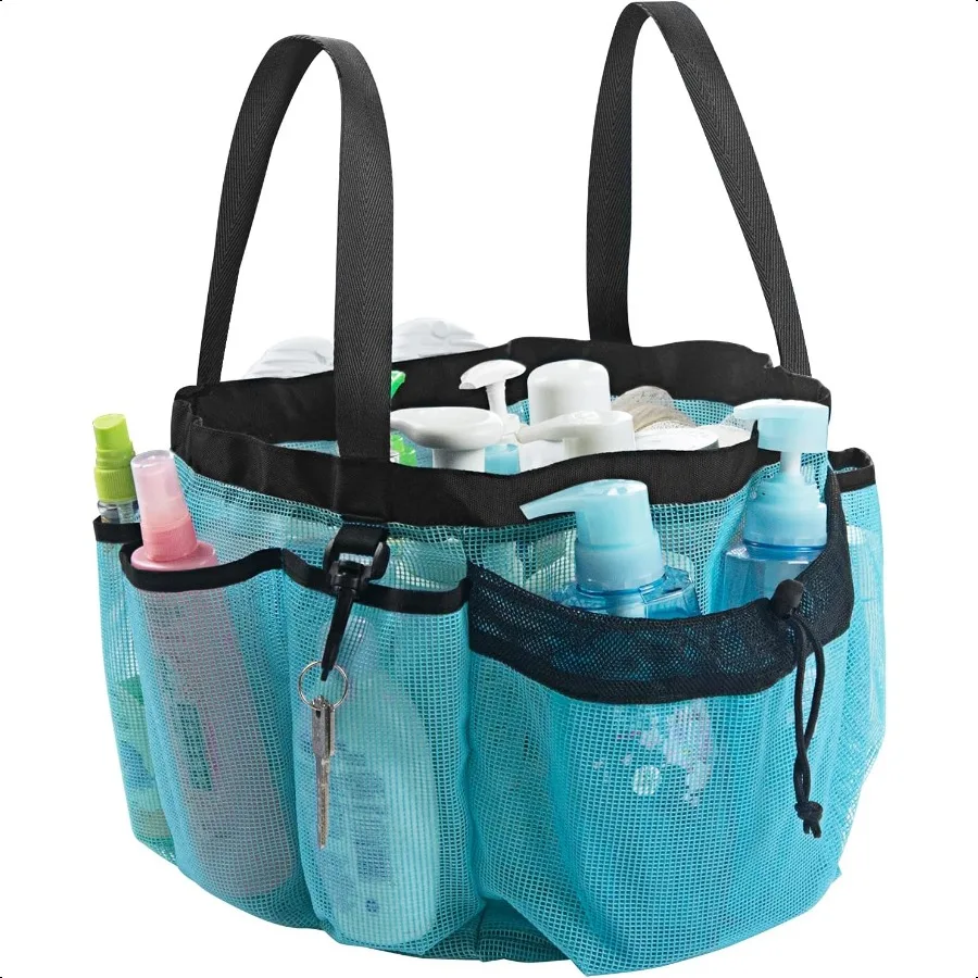 

Large Mesh Shower Caddy Basket with Handle Portable Shower Tote Bag Beach Bag College Dorm Room Essentials Bathroom Organizer C
