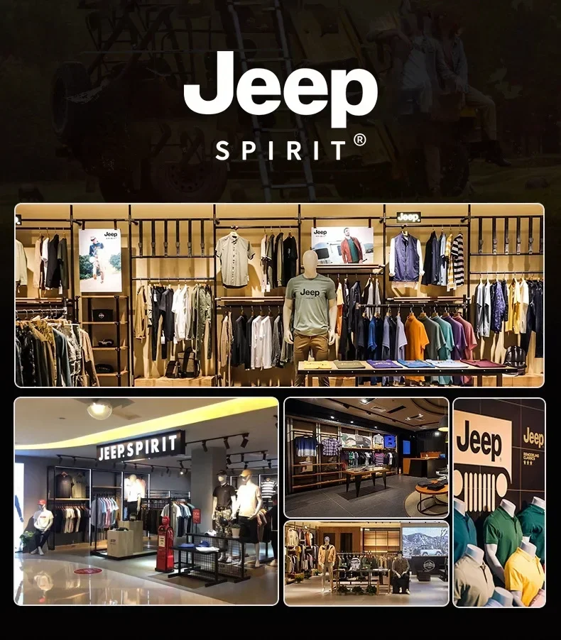 New JEEP Men's Heavyweight Crew Neck Sweatshirt, Versatile Printed Casual Pullover for Spring and Autumn
