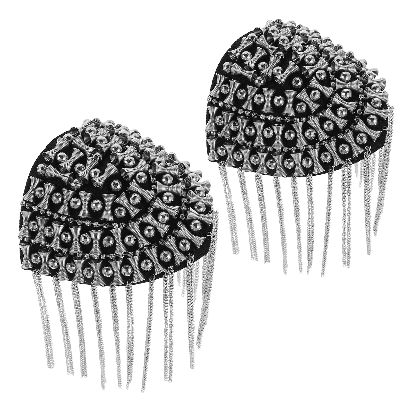 

1 Pair Tassel Chain Epaulette Gothic Retro Shoulder Ornaments Detachable Metal Badge For Costume Accessories Women Festival Suit