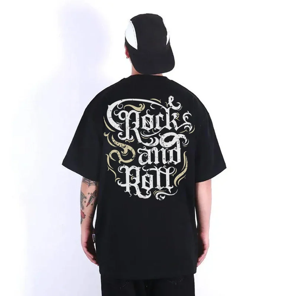 

American High Street Style Oversized T-shirt Vintage Letter Graphic Men Women Casual Cotton Short Sleeve Y2k High Quality Tops