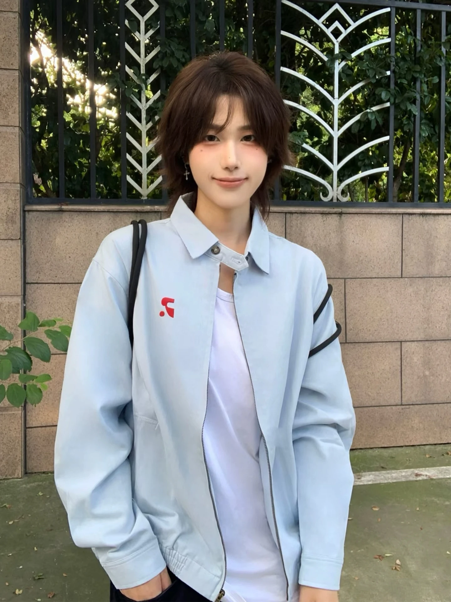 

Cleanfit Light Blue American Sle Harrington Jaet Men's irt Coat Stand Collar Baseball orm Outdoor Commute Sport