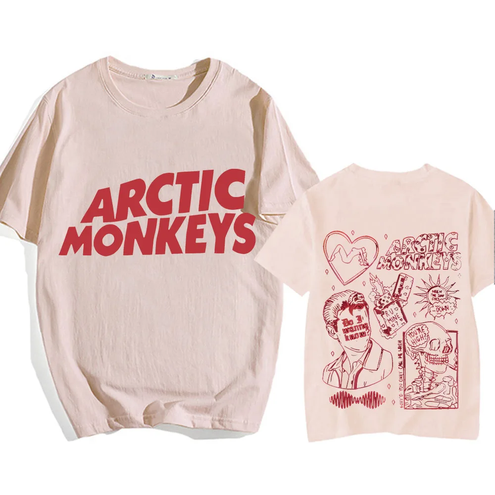 Retro Arctic Monkeye T-shirts Letter Printing Korean Style Casual Tee-shirt Short Sleeve Unisex Round Neck Tshirt Summer Clothes image 3