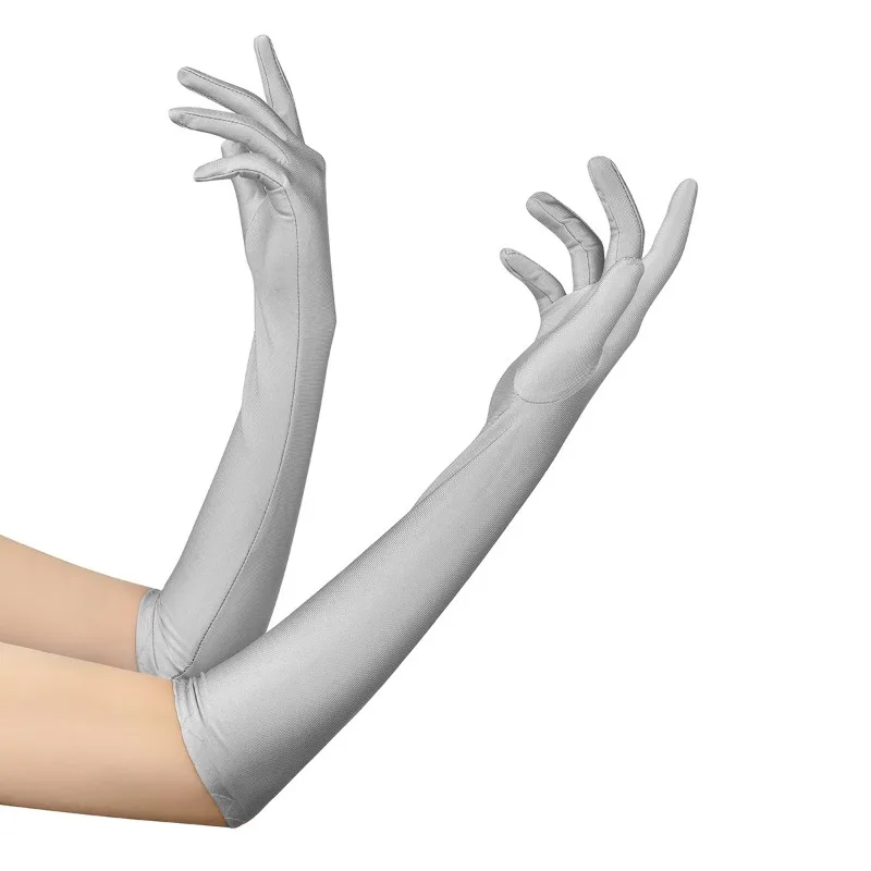 53 سنتيمتر النساء دنة قفازات طويلة متعدد الألوان الأزرق الداكن الصلبة مرحلة الأداء حفلة تنكرية تأثيري أوبرا تنفس