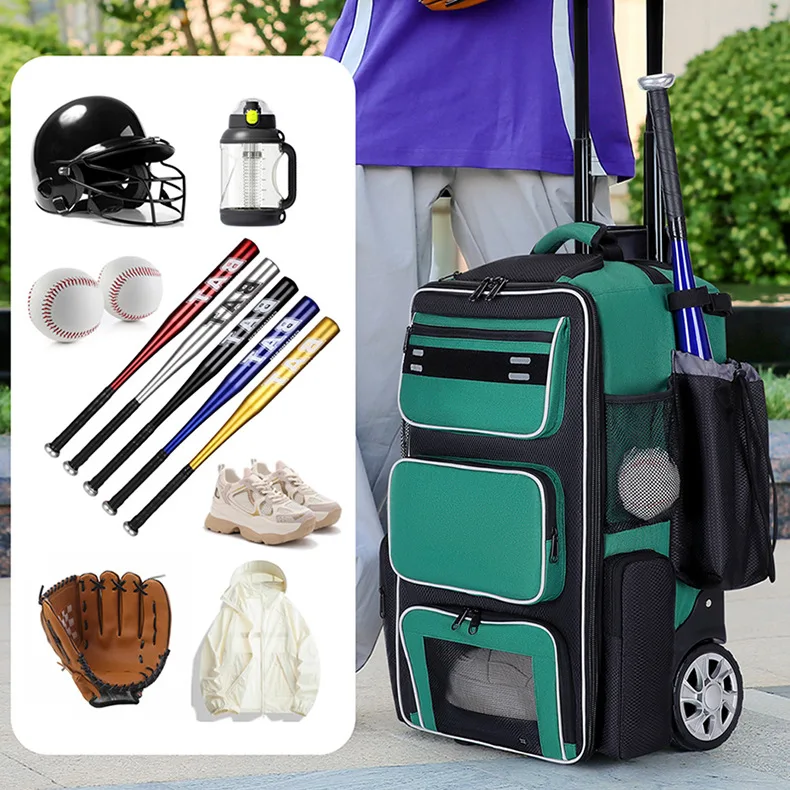 

New Baseball Softball Tie Rod Bag Equipment Sports Storage Bag Large Capacity Multi-function Waterproof Baseball Suitcase