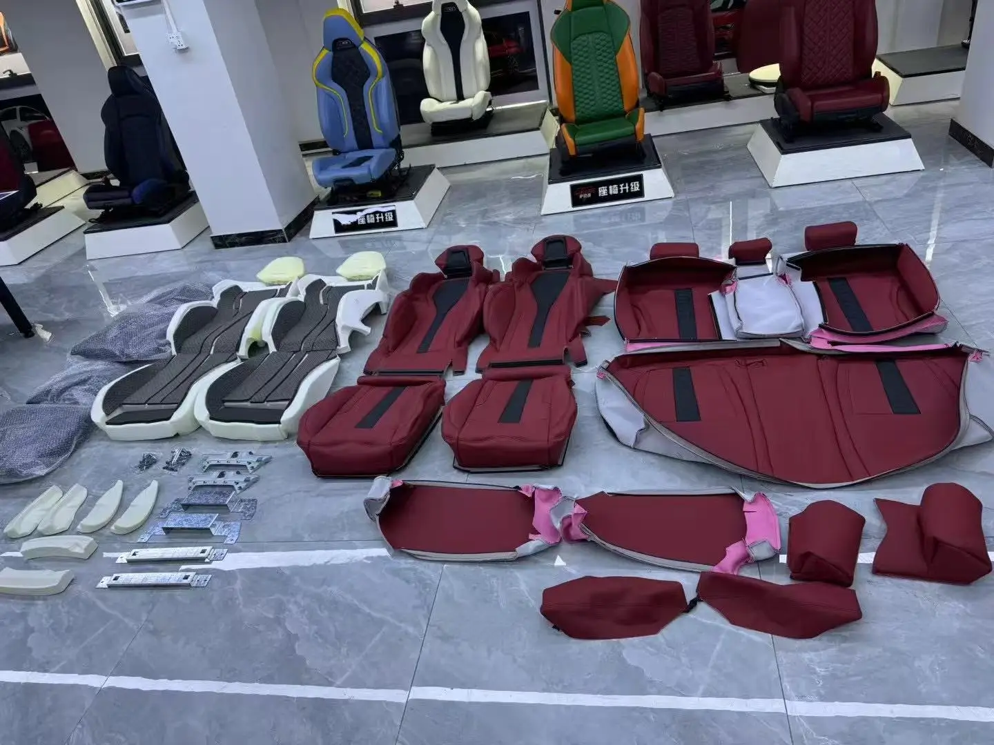 ل X3 X5 X6 M3 M5 سلسلة ترقية M اكسسوارات السيارات الداخلية الرياضة سباق دلو مقعد غطاء جلد مخصص والإسفنج #4