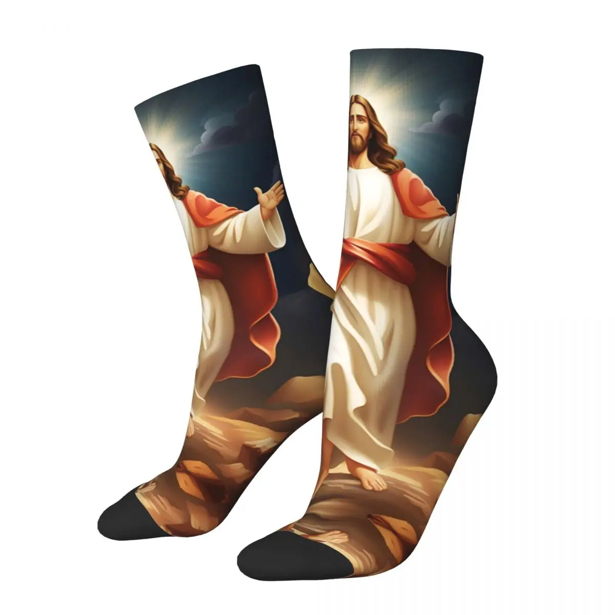 Healing Gifts Jesus Christ Catholic Saint Accessories Men Women Socks Compression Religious Christian Middle Length Stockings