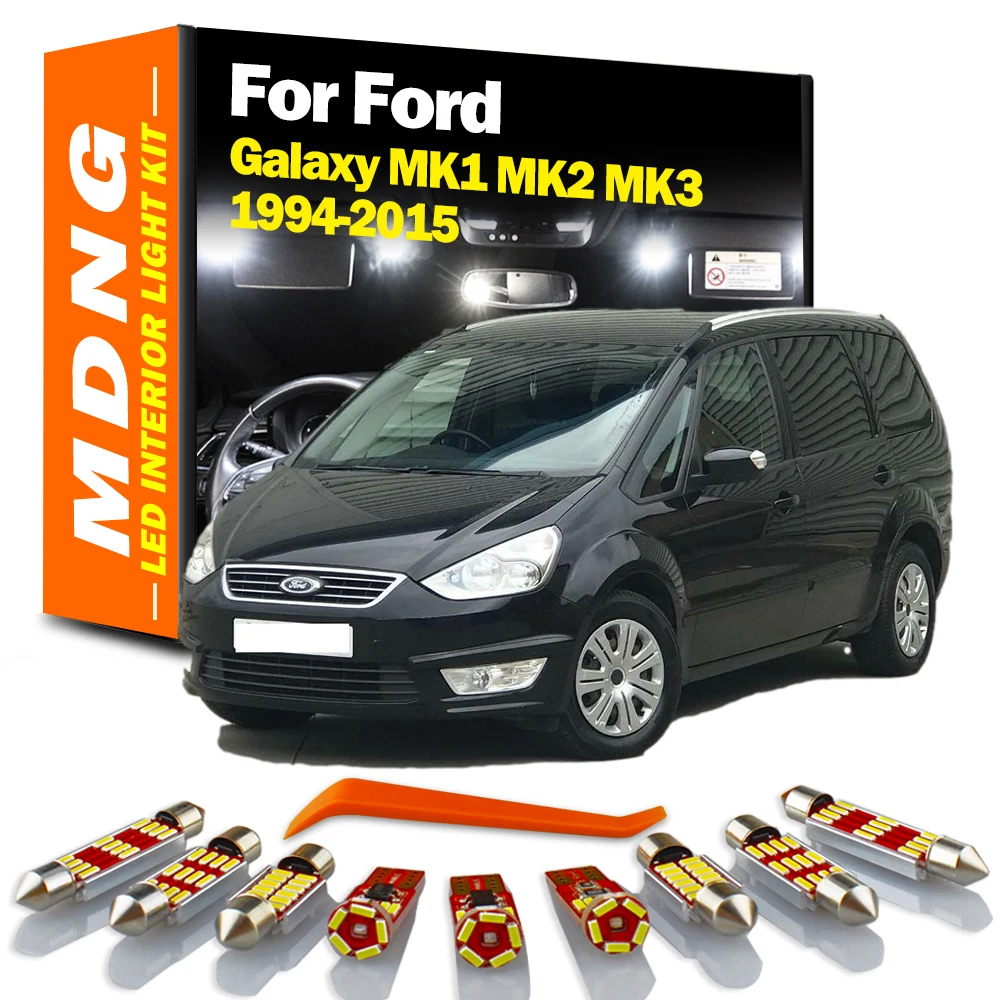 MDNG Canbus For Ford Galaxy MK1 MK2 MK3 1994-2009 2010 2011 2012 2013 2014 2015 LED Interior Map Dome Light Kit Car Led Bulbs