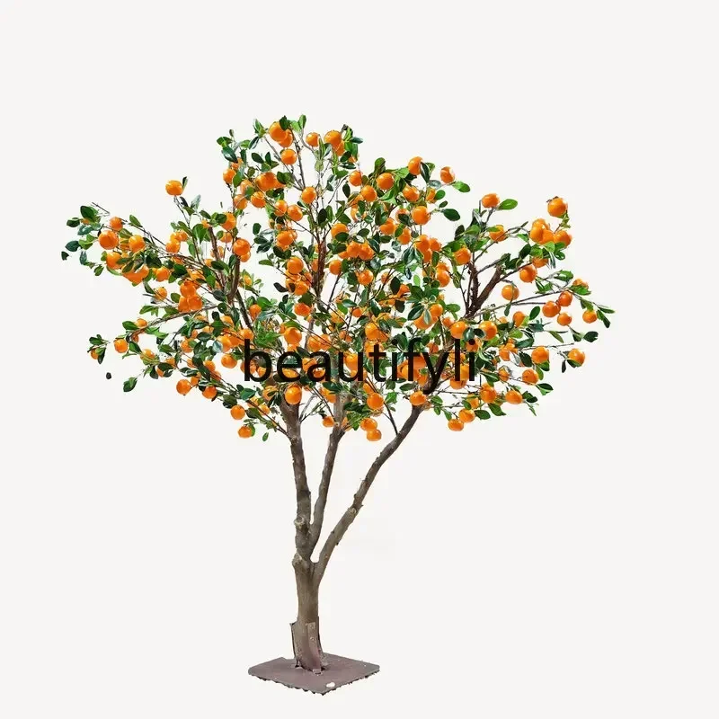 

Simulation orange tree indoor fake tree decoration orange pomegranate hotel shopping mall props floor ornament53
