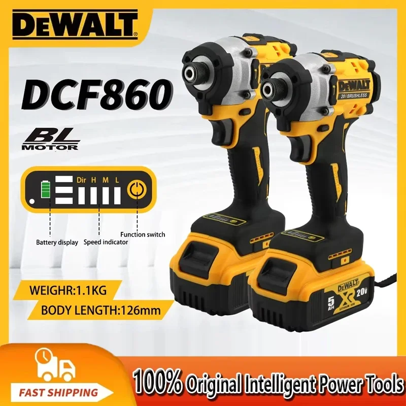 Dewalt DCF860 perceuse/visseuse compacte sans fil 20V perceuse électrique sans brosse tournevis outils électriques rechargeables DCF850 amélioré