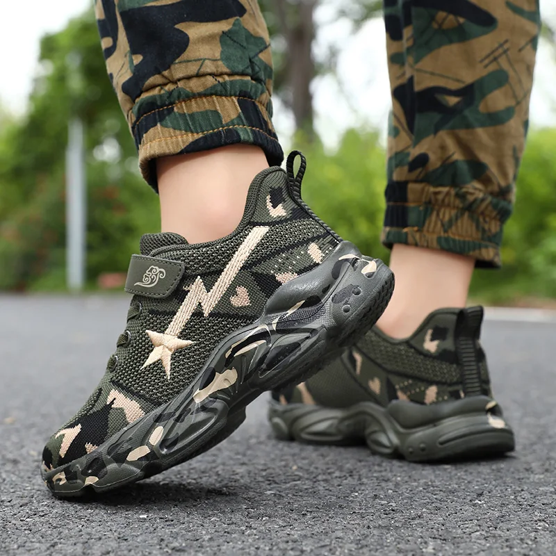 Autumn Spring Brand Children Sports Shoes Girls Girls Non-Slip Outdoor Fashion Sneakers Kids Casual Camouflage Hiking Shoes