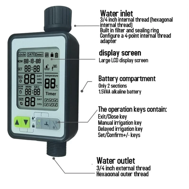

83ce Garden Автоматический электронный таймер водопола Home Garden Timer Timer Device