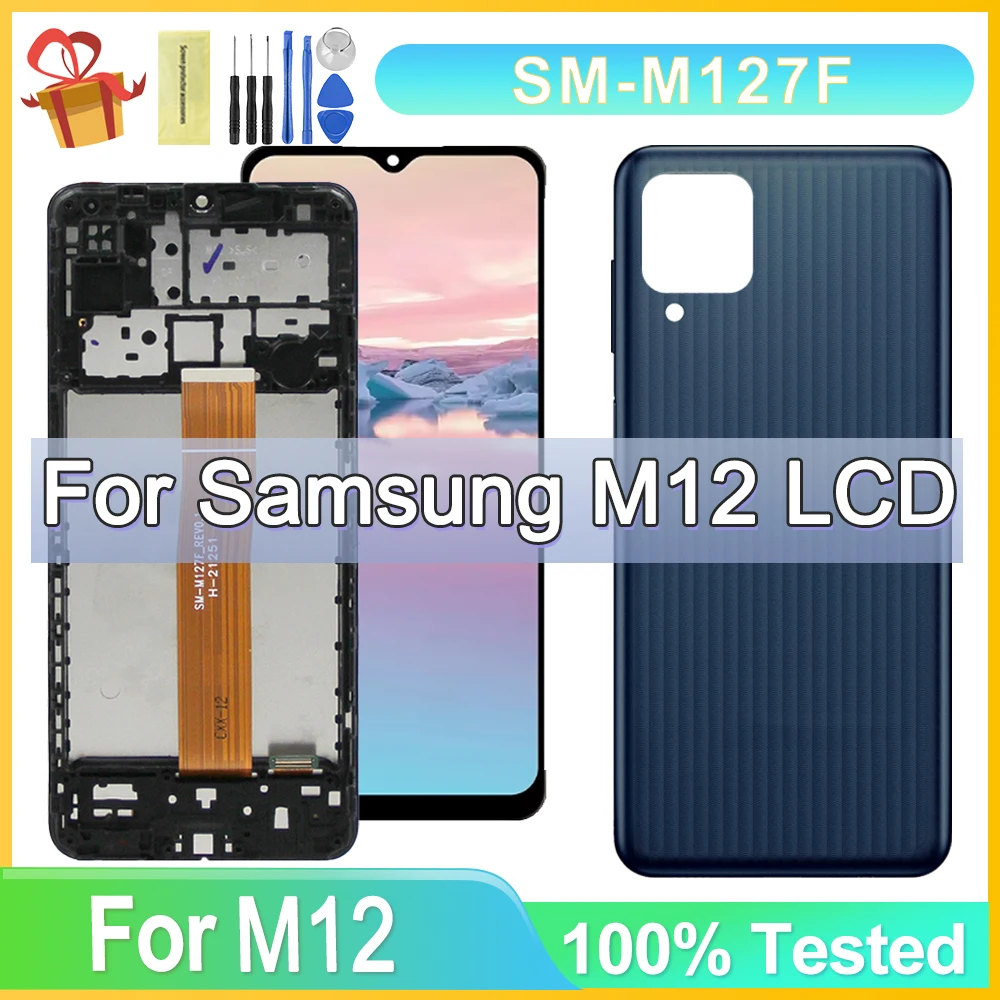 Testato al 100% 6.5 "LCD Per Samsung Galaxy M12 LCD M127 M127F M127M LCD Touch Display Screen Digitizer Assembly sostituzione