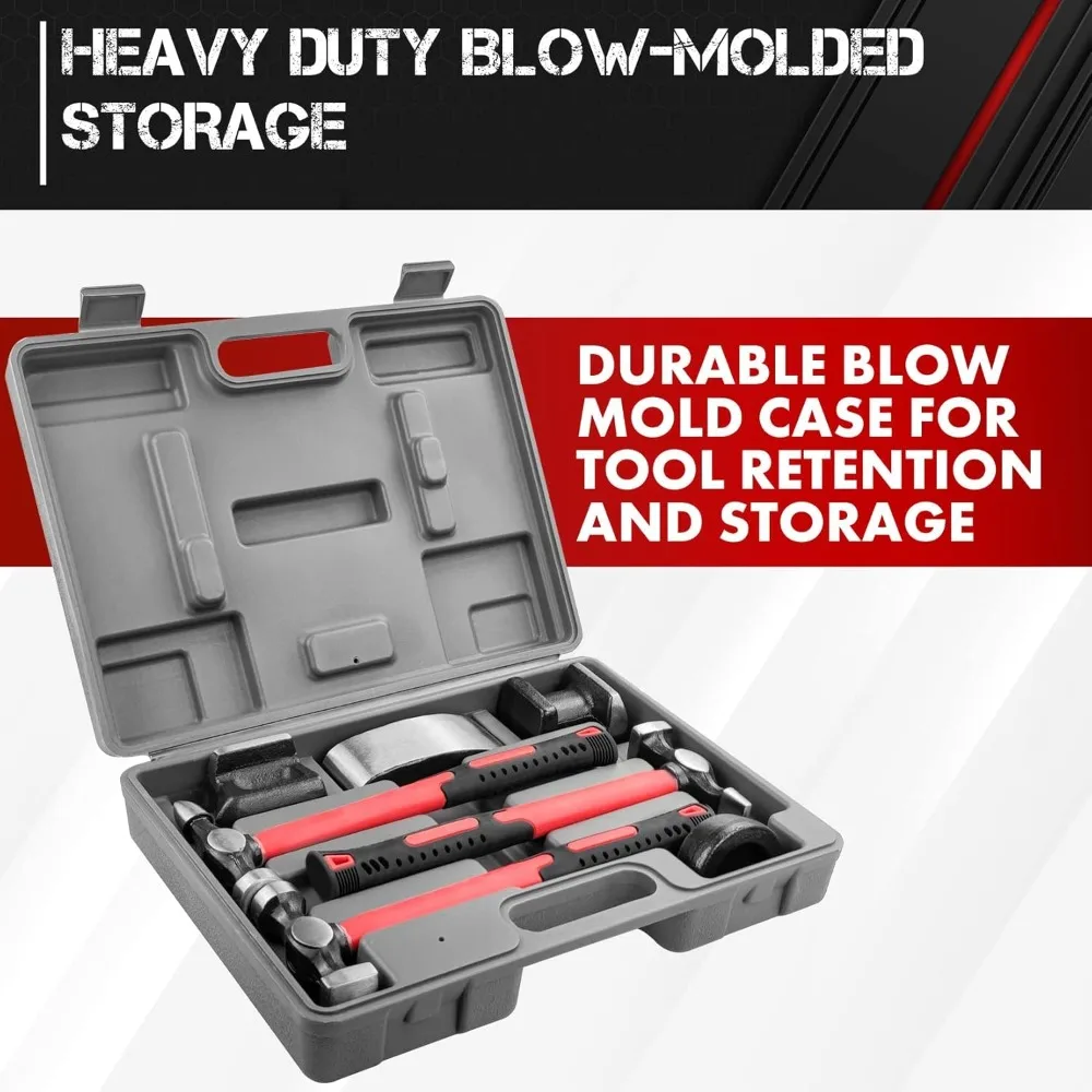 مجموعة أدوات إصلاح جسم السيارة الاحترافية مع مجموعة دوللي المطرقة، أدوات إزالة دنت من الفولاذ الكربوني لميكانيكا السيارات