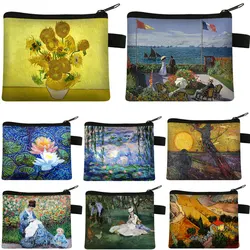 Cute Bag Vintage Coin Purse Women Famous Oil Painting Small Wallet Creative Clutch Bag Women's Mini Purses Carteira Inteligente