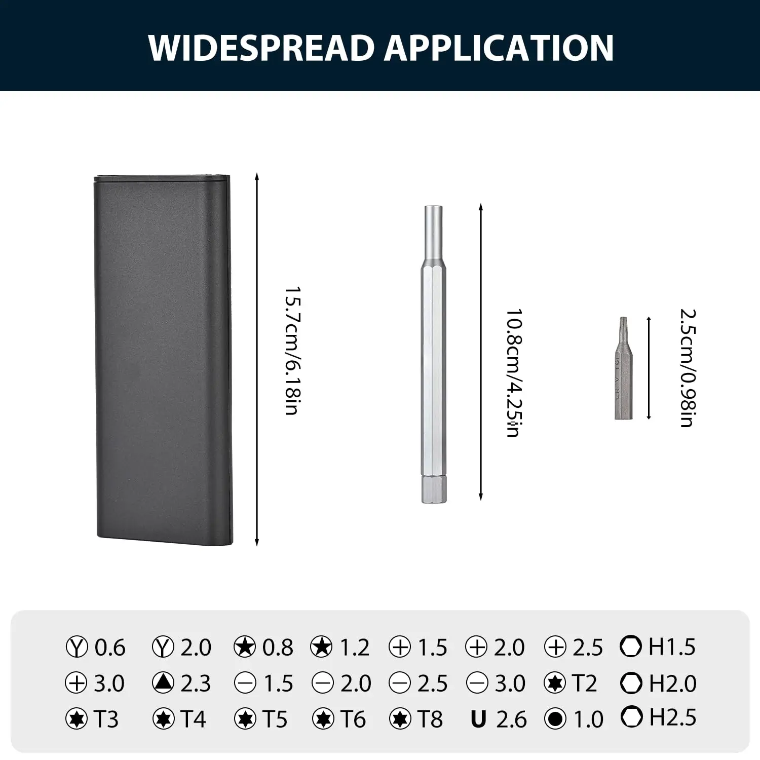 مجموعة مفكات براغي دقيقة 25 في 1 - لقم T5/T6/T8 مغناطيسية، مقبض ألومنيوم غير قابل للانزلاق، حافظة ABS لجهاز MacBook/PS5/iPhone/Electroni