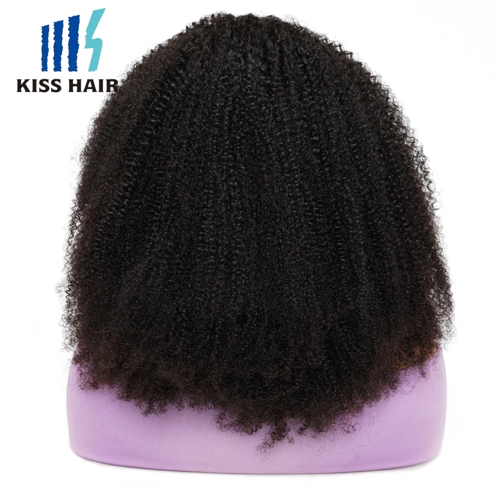 Afro Kinky Curly Cabelo Humano Perucas para Mulheres, Remy Cabelo Brasileiro, Lace Frontal Perucas, Easy Wear, 250% Densidade, 13x4