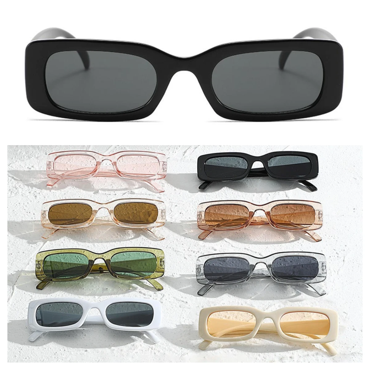 

Trendy Small Square Sunglasses Men Women Slimming Sunglasses Multi-Color Fashionable Sun Glasses Eyewear UV400 Eyepiece